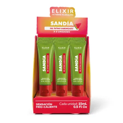 Lubricante Saborizado Sandía Elixir - Tamaño: Caja x6(15ml)