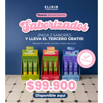 Pague 2 Lleve 3 Gel Íntimo Saborizado Elixir