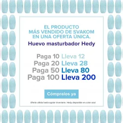 Super Oferta SVAKOM – Huevo Masturbador Hedy - Presentación: Pack 12 – paga 10
