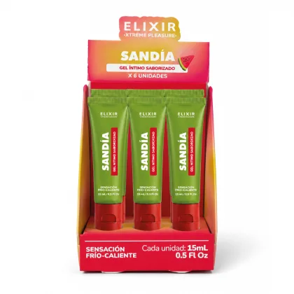 Lubricante Saborizado Sandía Elixir - Tamaño: Caja x6(15ml)