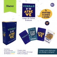 Juego de Cartas Eróticas Verdad o Se Atreve