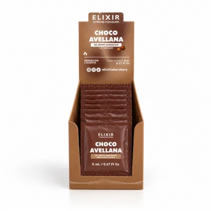 Gel Íntimo Saborizado Choco Avellana Elixir - Tamaño: Sachet caja x24