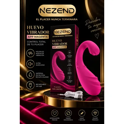 Huevo Vibrador APP INTERNACIONAL magenta largo total 14.5 cm