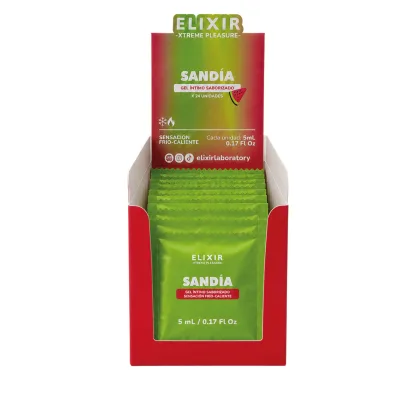 Lubricante Saborizado Sandía Elixir - Tamaño: Sachet caja x24