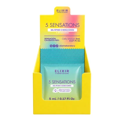 Lubricante 5 Sensaciones Elixir - Tamaño: Sachet Caja X24