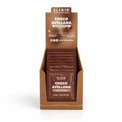 Gel Íntimo Saborizado Choco Avellana Elixir - Tamaño: Sachet caja x24