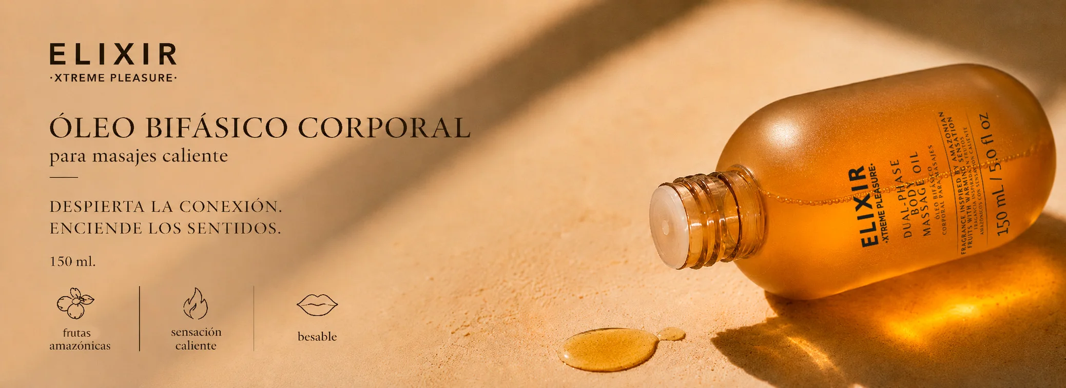 Óleo Bifásico Elixir frutos amazónicos sensación caliente