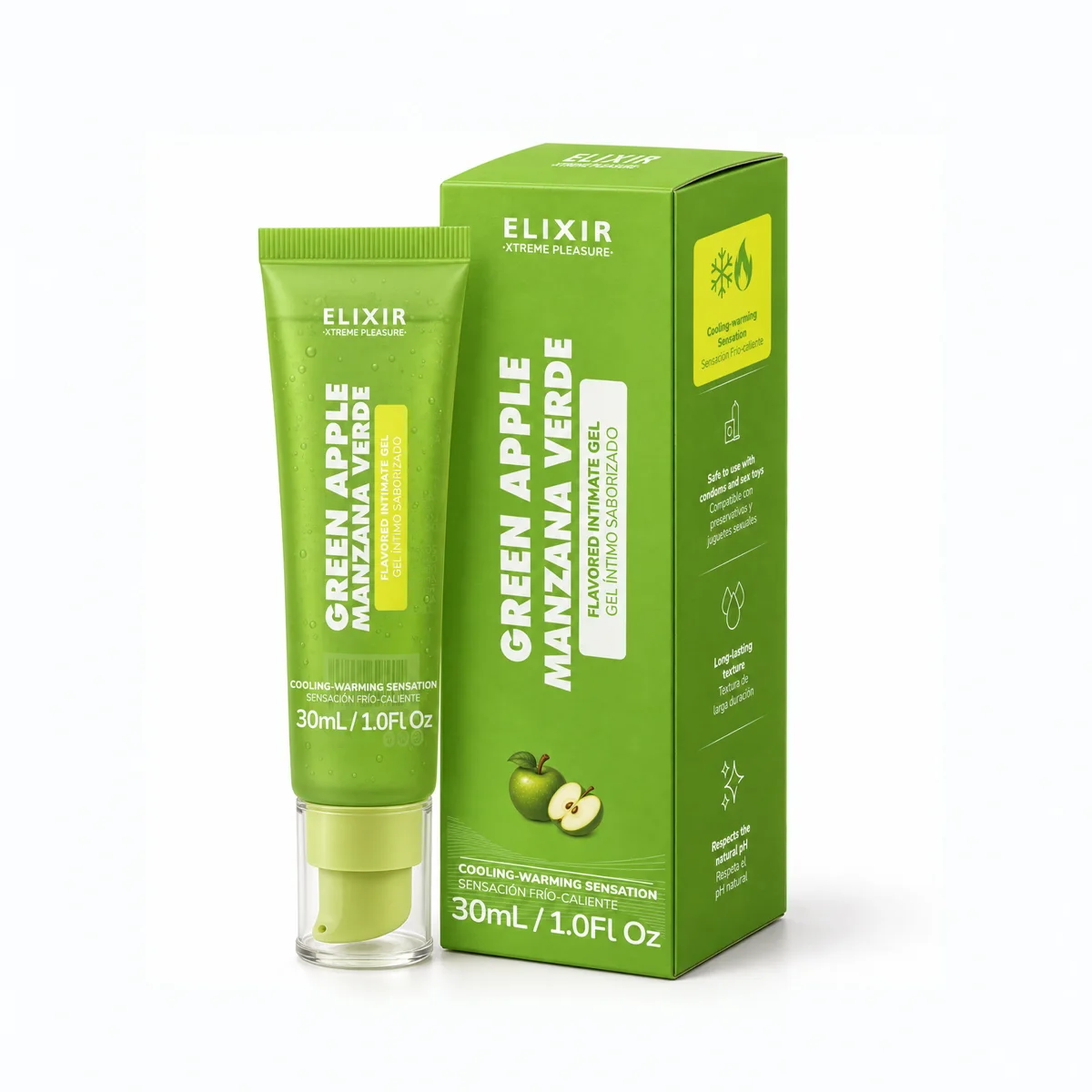 Gel íntimo saborizado Elixir Manzana Verde 30 mL