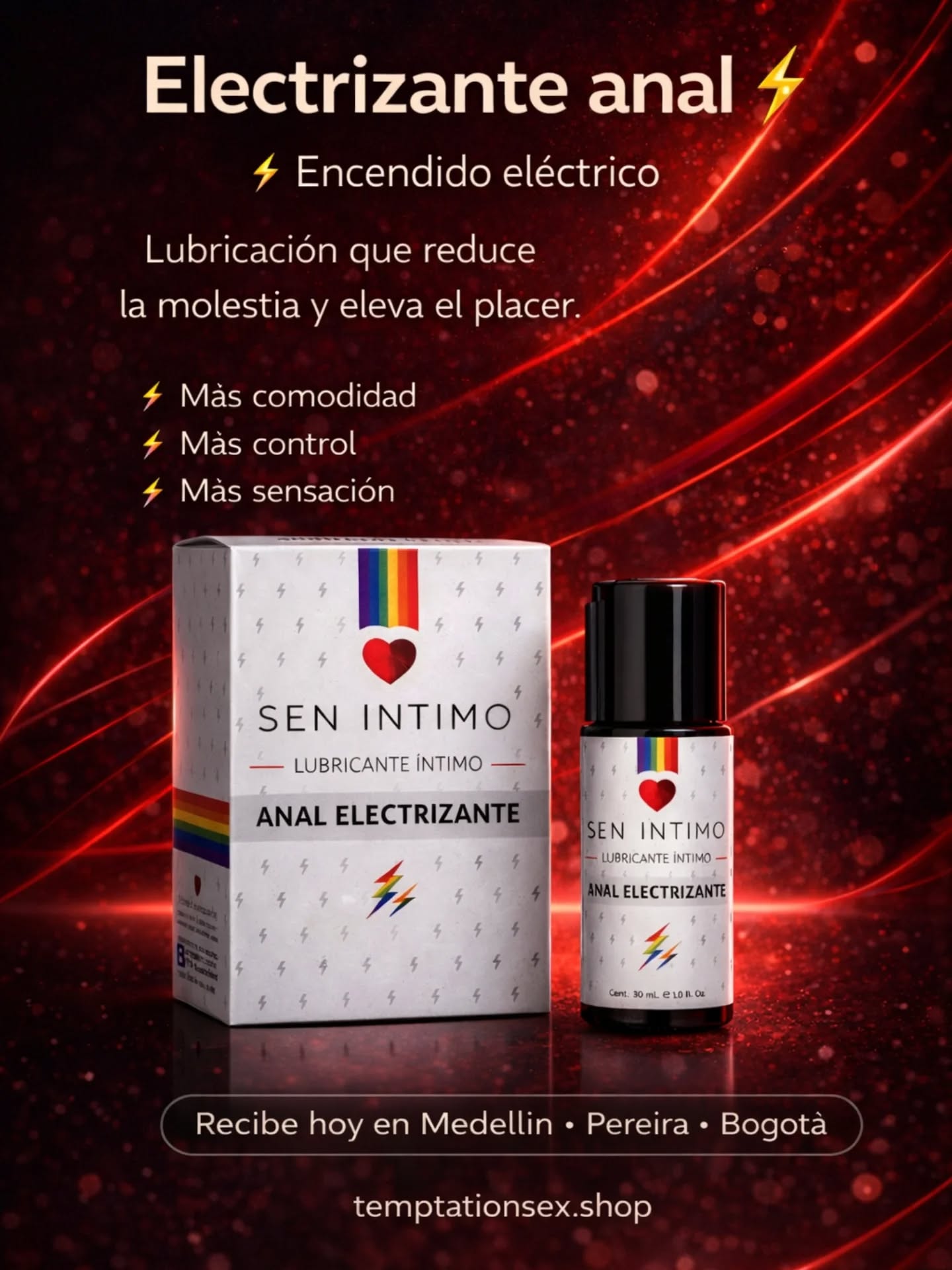 ⚡ Encendido eléctrico.
Lubricación que reduce la molestia y eleva el placer.
📍 Medellín • Pereira • Bogotá
🛒 temptationsex.shop
#TemptationSexShop #SenIntimo #LubricanteIntimo #AnalElectrizante #PlacerConCuidado #Intimidad #Parejas