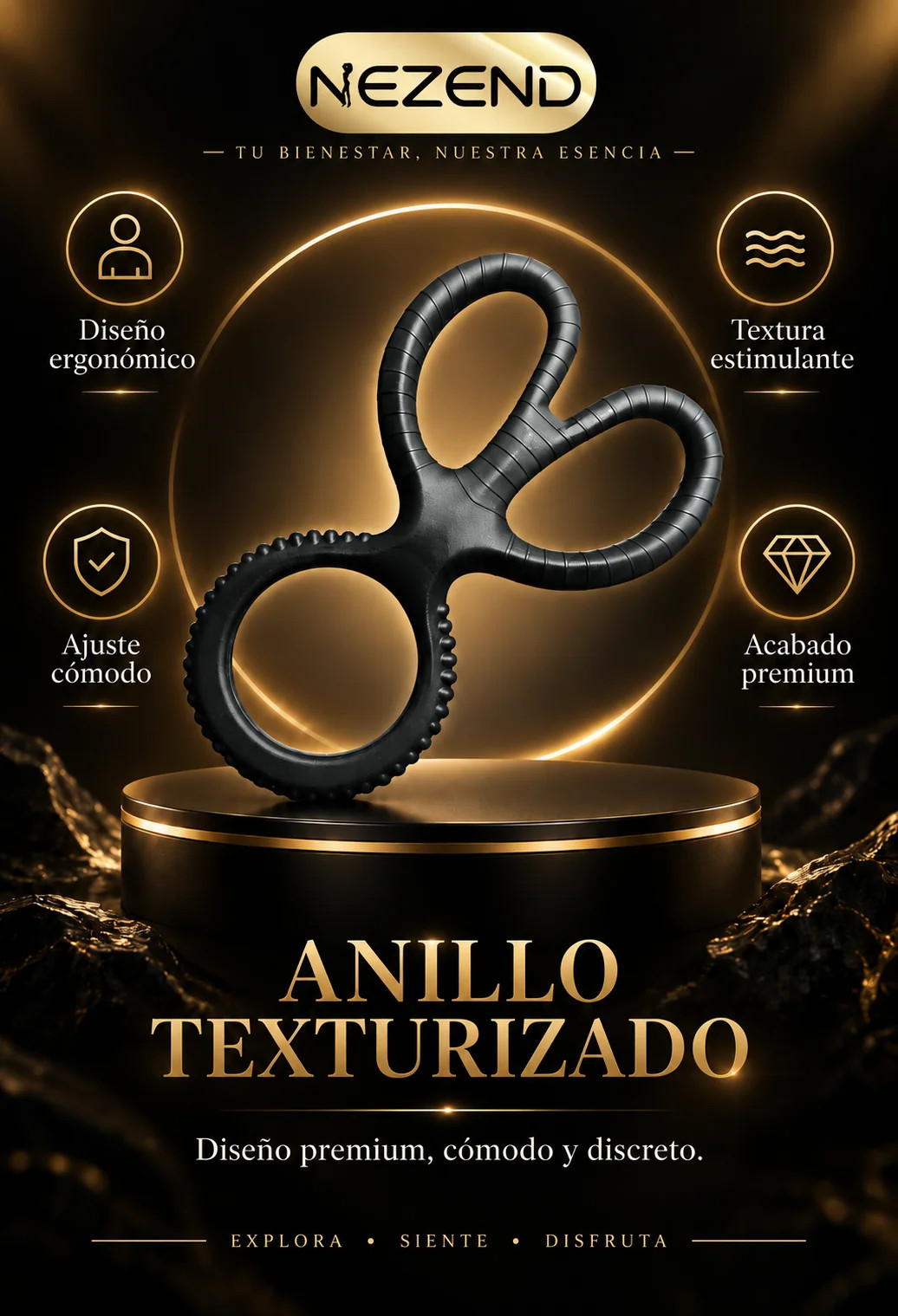 Anillo Retardante Black 632 Largo total 10cm