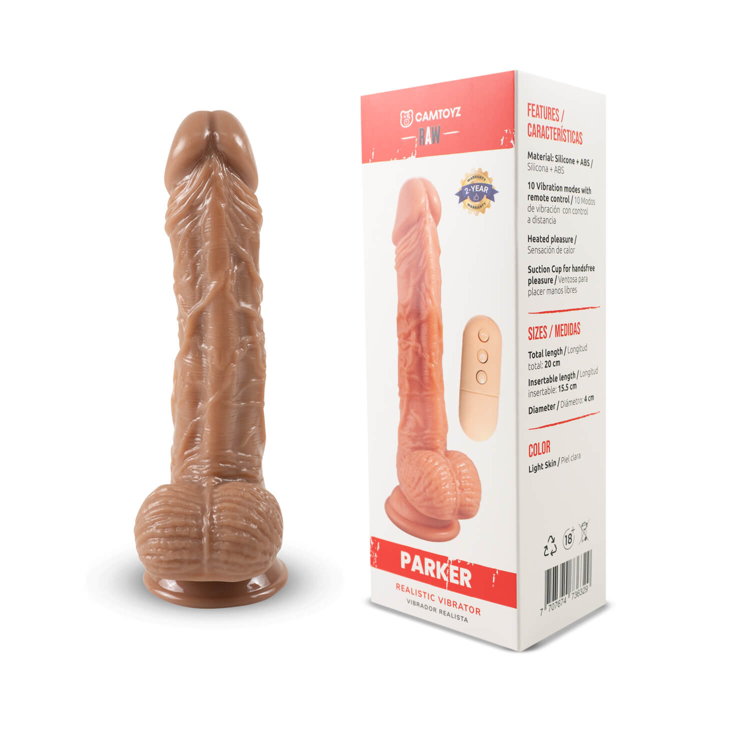 Vibrador realista Parker 20 cm Camtoyz