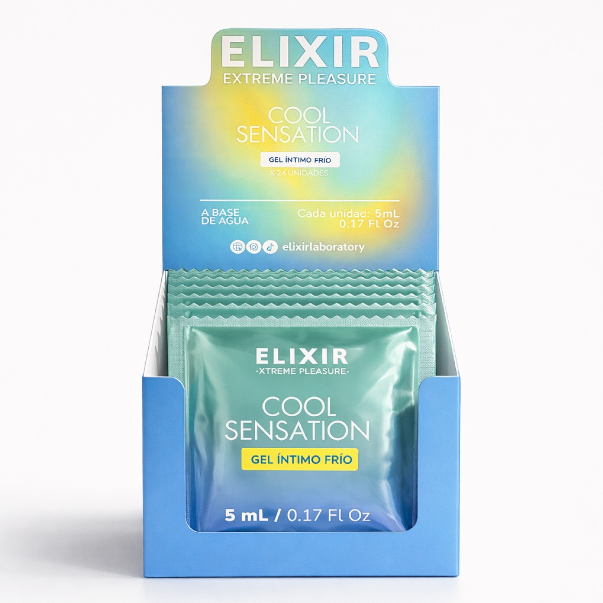 Lubricante Íntimo Frío Cool Sensation Elixir - Tamaño: Sachet Caja X24